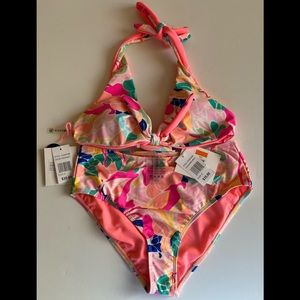 Brand new beautiful tropical color bikini top and bottom